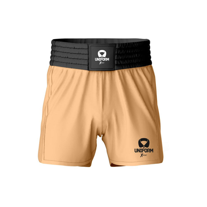 Skin Color MMA Shorts: Train with confidence in our skin color MMA shorts. Designed for durability and flexibility, these shorts offer superior comfort and unrestricted movement during intense workouts. Make a subtle yet stylish statement in the gym with our premium skin color design. Keywords: skin color MMA shorts, mixed martial arts shorts, training gear, athletic shorts